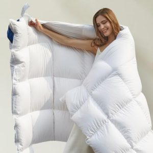 Extra Fluffy Feather Down Comforter, King Size, All Season White