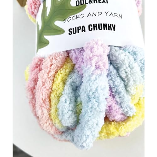 41bnjoxsvl.jpg DDL&HEXI Soft Polyester Jumbo Knitting Yarn for Hand Knitting and Crochet (4 Pack, 226g per Bag) DDL&HEXI Jumbo Knitting
