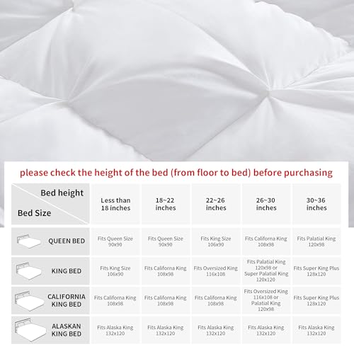 41bnjz4dyyl 1.jpg HOMBYS Oversized King Feather and Down Comforter for All Season Warmth | HOMBYS Pinch Pleat Palatial King Duvet Inse