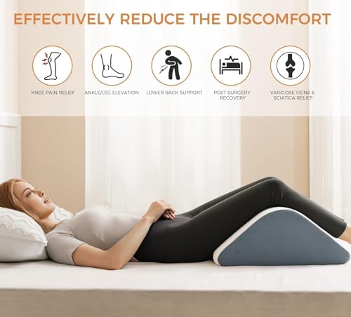 41bzwj51fpl.jpg Post-Surgery Recovery Knee Wedge Pillow 8'' for Leg Elevation Support and Pain Relief | Knee Wedge Pillow 8'' with R