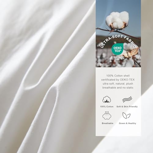 41c4ef6vbxl 1.jpg Royoliving Premium Feathers Down Duvet Insert Comforter King Size for All Season Medium Warmth White 100% Cotton Cover w
