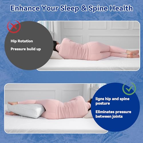 41chzsakw4l 3.jpg Cooling Knee Pillow for Side Sleeper | Extra Long Leg Pillow for Side Sleeping | Shredded Memory Foam Side Sleeper
