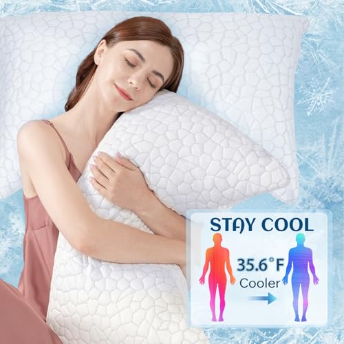 41cp lv5m4l 1.jpg Neck and Shoulder Pain Relief Cervical Pillow for Side Sleepers - Cooling Ergonomic Crescent Memory Foam Queen Size S