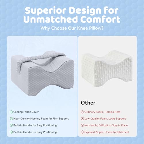 41cuywcwhl.jpg Cooling Leg Pillow for Side Sleepers and Sciatica Pain Relief | Spine Aligning Support Knee Pillow for Hips and Join