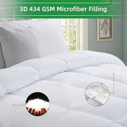 41cwd5 bojl 1.jpg HOMBYS Super King Oversized Down Alternative Comforter with Duvet Cover and Insert, Perfect for Cozy Winter Nights (Whit
