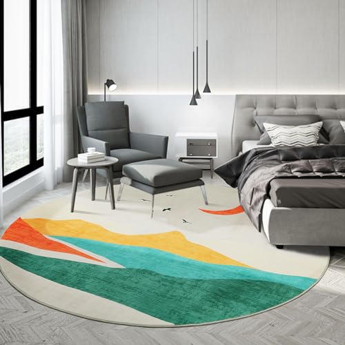 41dql2egq6l 3.jpg HOMBYS 7ft Modern Round Area Rug for Living Room | HOMBYS 7ft Large Circle Floor Carpet for Bedroom | HOMBYS Non-Sh