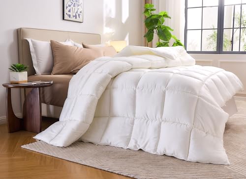 41dxxj5ueql 1.jpg Pure Bamboo Duvet Insert King Size - Ultra Soft Quilted Duvet Insert with 8 Corner & Side Loops, Luxuriously Soft (King,