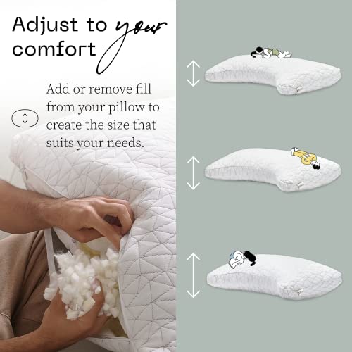 41dzvue0v1l.jpg Coop Home Goods Original Crescent Adjustable Pillow - Queen, Shoulder, Neck & Head Support, Medium Firm for Back & Side