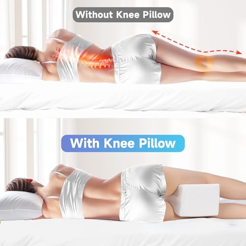 41dah9n 2 l 1.jpg CloudBliss Cooling Leg Pillow for Side Sleepers - Memory Foam Knee Pillow for Hip Pain, Lower Back Pain, Sciatica Pain -