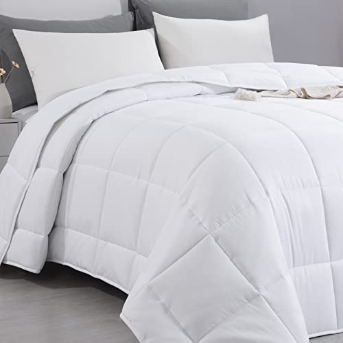 41emvvrjtsl 3.jpg HOMBYS White 136x120 Alaskan King Size Comforter for All Season, Extra Large Down Alternative Bed Comforter with Corn