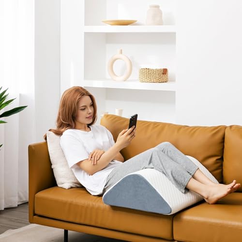 41ecbpzqnal 1.jpg Knee Wedge Pillow for Post-Surgery Recovery Enhancing Circulation 8"x14" Removable Cover | Leg Elevation Support Kne