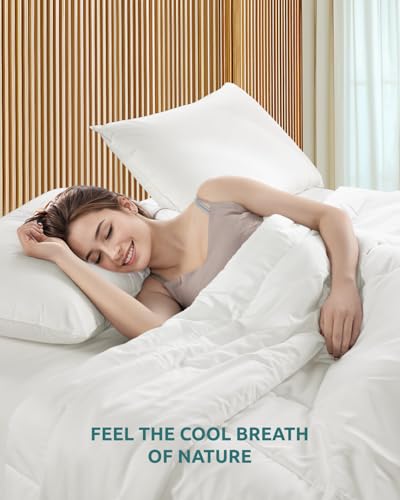 41erejwcodl 1.jpg Shilucheng Cooling Comforter Queen Size, 100% Viscose Derived from BambooShell, Breathable Soy Fiber and Bamboo Fill Duv