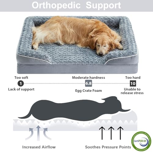 41etrb8ybdl 1.jpg Extra Large Dog Beds by WNPETHOME for Comfortable Sleeping | Washable Orthopedic Egg Foam Couch Beds for Large Dogs