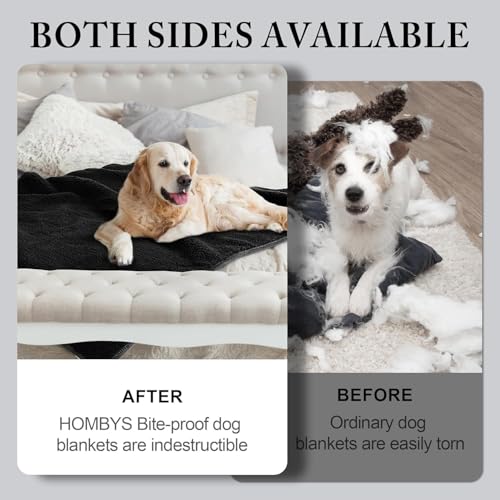 41fdhxmy6kl.jpg Chewproof Dog Blanket for Dogs (Black, 28.3"x37.7") - Leak Proof Soft Furry Pet Blanket Couch Cover Protection for So