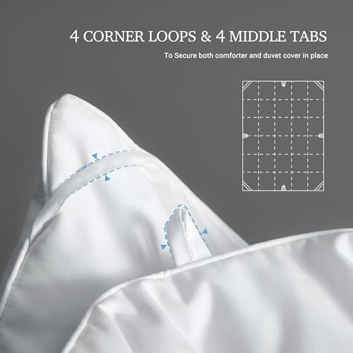 41fsptp2adl 3.jpg Luxury White Goose Feather Down Comforter Full Queen Size, 100% Cotton All Season Duvet Insert Queen, Medium Warmth Bedd