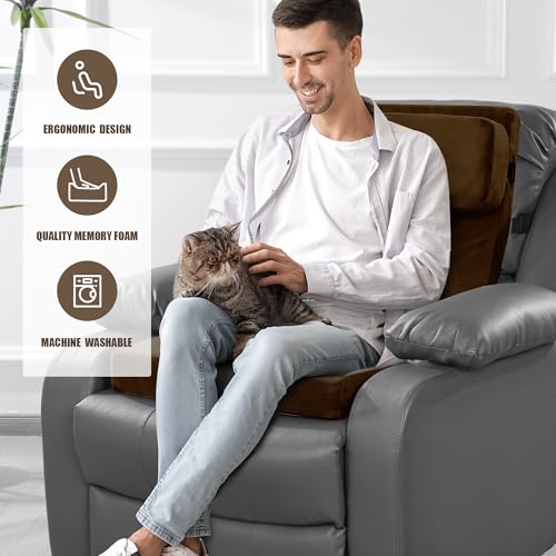 41geo ydiwl.jpg HOMBYS Medium Firm Recliner Seat Cushion with Lumbar Support and Non-Slip Design