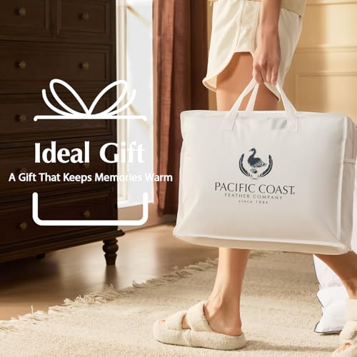 41h1lpoahkl 1.jpg Pacific Coast Goose Feather Down Fiber Comforters Queen Size, Ultra-Soft & Breathable All Season Bedding, 8 Corner & Cen