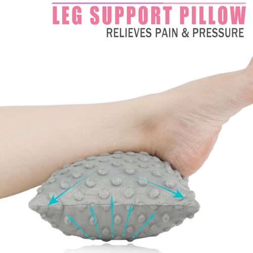 41heteo9 al.jpg Comfortable Minky Dot Light Gray Knee Pillow for Side Sleepers Joint Support Pillows Back Pain Relief After Surgery