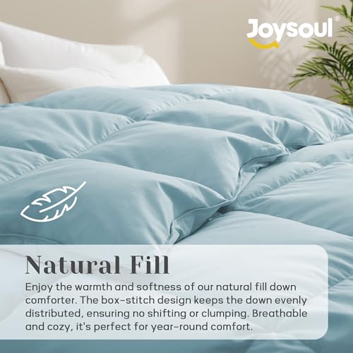 41hgiuw hol.jpg Joysoul King Size All Season Down Comforter - Ultra Soft Goose Down & Feather Fiber Fill, Luxury Hotel Blue Duvet Insert