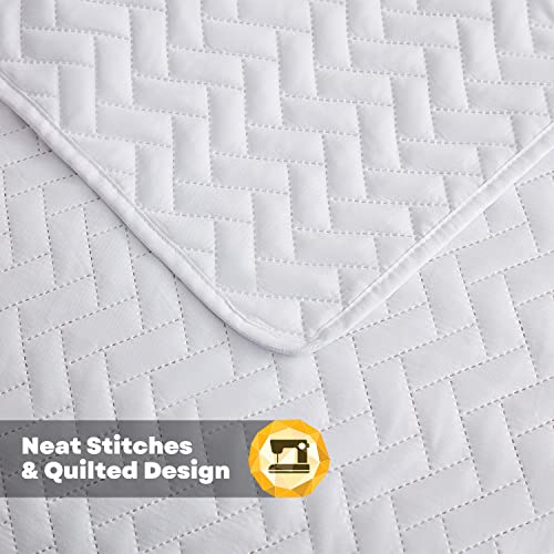 41hgkmqeol 1.jpg Maple&Stone Oversized King Bedspreads for All Season Comfort - 3 Piece Bed Cover Sets Maple&Stone Lightweight White Beds