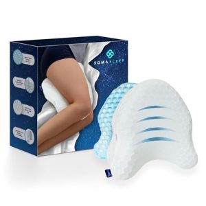 SelectSoma Cooling Memory Foam Gel Knee Pillow for Side Sleepers - Pain Relief for Sciatica, Back, Hips, Knees, and Join