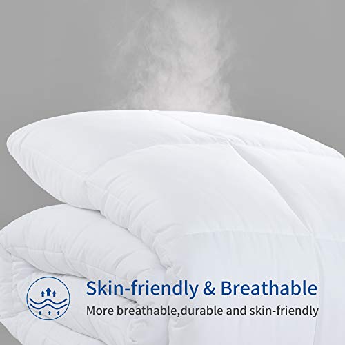 41hvitmb6kl 1.jpg HOMBYS Super King Oversized Down Alternative Comforter with Duvet Cover and Insert, Perfect for Cozy Winter Nights (Whit
