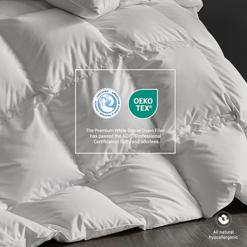 41i7tllk7sl.jpg Grand White Goose Down Fiber Comforter Queen Size Luxury Hotel Collection Summer Sleepingecessory