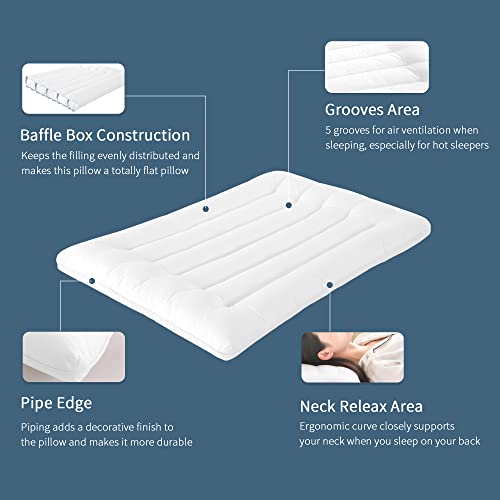 41ie w0hrl.jpg HOMBYS Thin Stomach Sleeper Bed Pillows for Slim Figures | Extra Low Profile Stomach and Back Sleepers Pillow from H