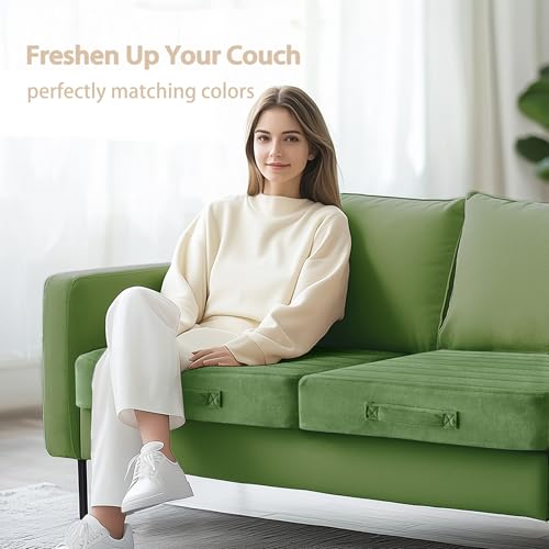 41iiw3l45l 1.jpg Codi Thick Replacement Couch Cushions for Sofa Chair - High Density Foam Green - Perfect for Meditation 24x24x5 Inch 2 S