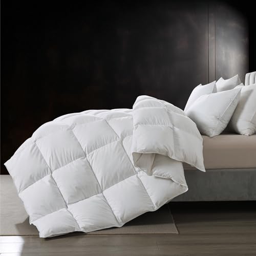41iwlhunoul 1.jpg BedTreat Premium Goose Feather Down Comforter for Queen Size, Fluffy & Soft | BedTreat All Seasons Queen Size Down D