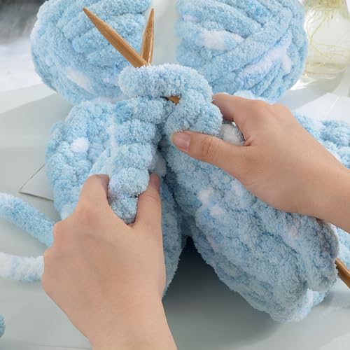 41jdej3w4l 1.jpg MABOZOO Thick Chunky Yarn for Hand & Arm Knitting, Soft & Pluffy for Beginners | MABOZOO Super Bulky Big Soft Pluffy
