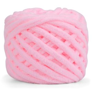 Soft Chunky Chenille Yarn for Crocheting and Knitting, 46Yds Velvet Blanket Yarn