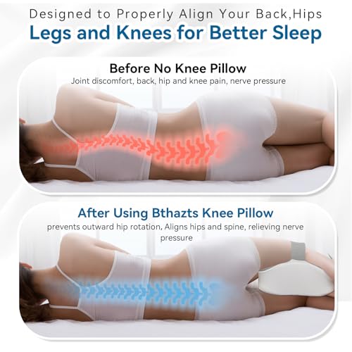 41ju3lpzcol 1.jpg Memory Foam Leg Pillow for Side Sleepers - Sciatica Pain Relief, Spine Aligning, Pregnancy-Safe | Side Sleeping Knee
