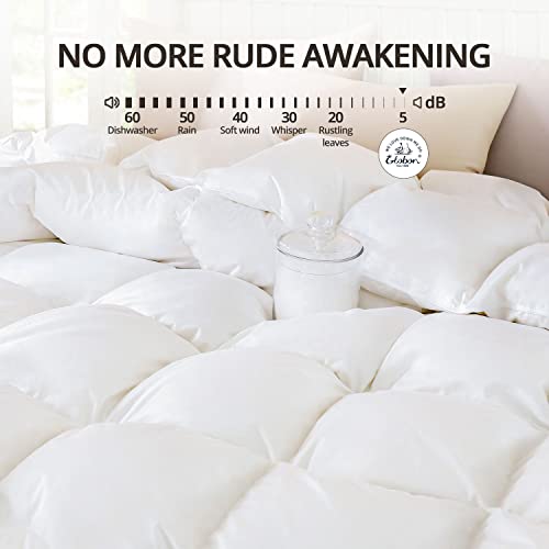 41jx 2uwl.jpg Globon Winter White Goose Down Comforter King Size | Ultra Soft Noiseless White Goose Down Duvet Insert | Globon 80