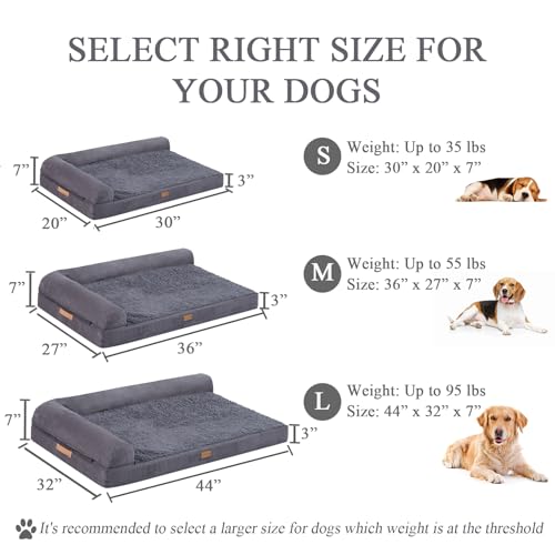 41jhzpptn4l 1.jpg Sheepping Grey Washable Orthopedic Dog Bed with Waterproof Cover for Crate and Sofa Sheepping Grey Fluffy Dog Bed with N