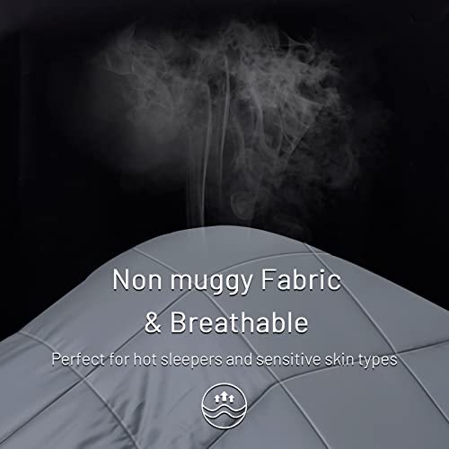 41kzderthql.jpg NEXHOME PRO Lightweight Bamboo Viscose Comforter for Hot Sleepers, Light Grey Queen Lightweight Organic Blanket, 8 Corne
