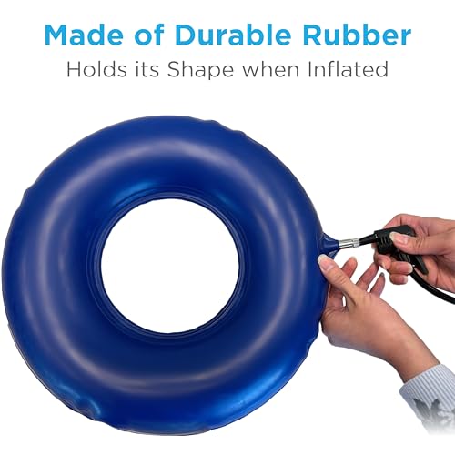 41kygg zbsl.jpg Nova Inflatable Ring Seat Cushion - Pressure Relief for Postpartum, BBL & Bedsore Recovery, Durable Rubber Blue