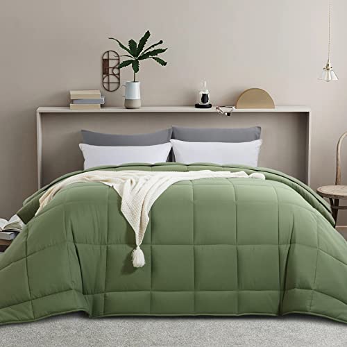 41l5nkey9fl.jpg HOMBYS 136x120 Alaskan King Size Olive Green Comforter for All Season, Oversized Duvet Insert, Extra Large Down Alternat