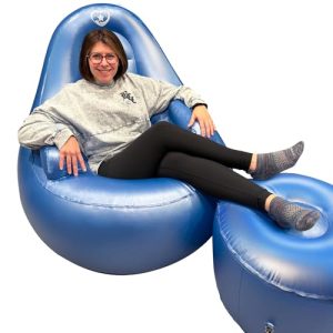 Serenity Blue BBL Inflatable Chair for Post-BBL Recovery and Relaxation Serenity Blue BBL Inflatable Chair with Ottoma