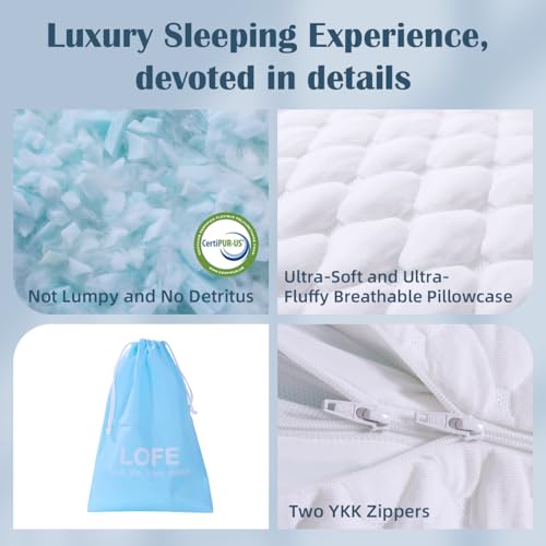41lq8sffhnl.jpg LOFE CertiPUR-US Supportive Side Sleeper Pillows for Adults | Adjustable 3 Compartments Curved Side Sleeper Neck Pil