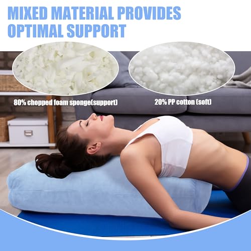41m9larhk8l.jpg HOMBYS Shredded Foam Yoga Bolster Pillow for Restorative Yoga & Meditation | Versatile Rectangular Yoga Support