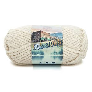 Lion Brand Hometown Yarn, Super-Bulky Houston Cream, Perfect for Knitting and Crocheting