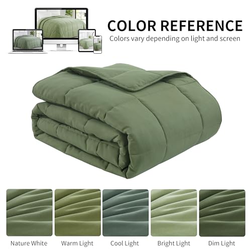 41mam69eabl.jpg HOMBYS 136x120 Alaskan King Size Olive Green Comforter for All Season, Oversized Duvet Insert, Extra Large Down Alternat