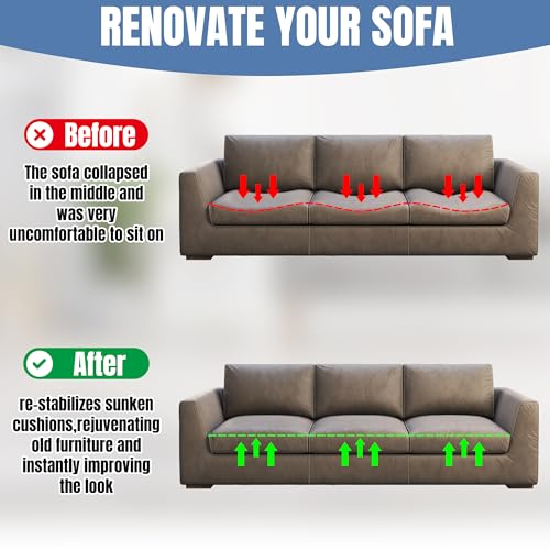 41mhncanipl 1.jpg HOMBYS 3 PCS Couch Cushion Inserts for Sagging Seat Support | HOMBYS 22x22x2 Couch Cushion Replacement with Dacron F