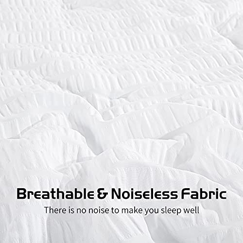 41mxvkub7hl 3.jpg Oversized King Seersucker Comforter Set for Extra Comfort in Your Home | Ultra Soft White Seersucker Bedding Comfort