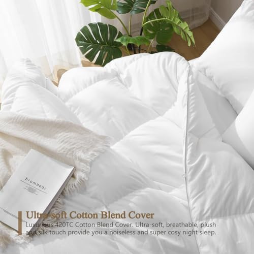 41nkpavxg2l.jpg DWR Luxury King Down Feather Fibers Comforter - Ultra-Soft Cotton Blend Fabric, All Season, Medium Weight, Hotel Styl