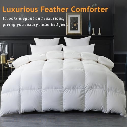 41nqptr7mgl.jpg ELNIDO QUEEN Feather Down Fiber Comforter - Luxurious Hotel Bedding Comforter with Corner Tabs | ELNIDO QUEEN All Se
