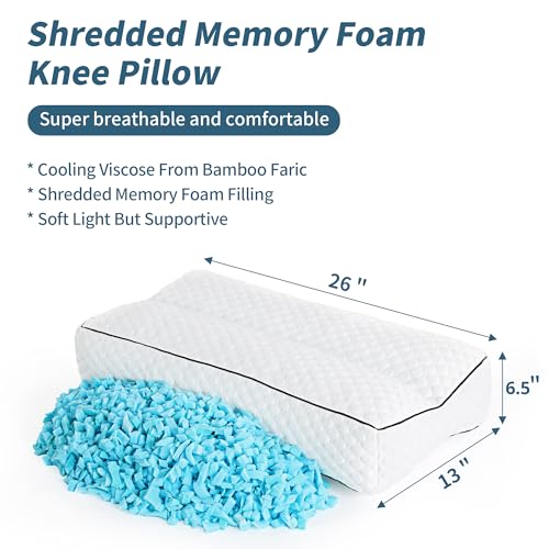 41nst67z3fl 3.jpg HOMBYS Supportive Memory Foam Knee Pillow for Side Sleepers - 6.5" Height - For Spine Alignment & Pressure Relief during