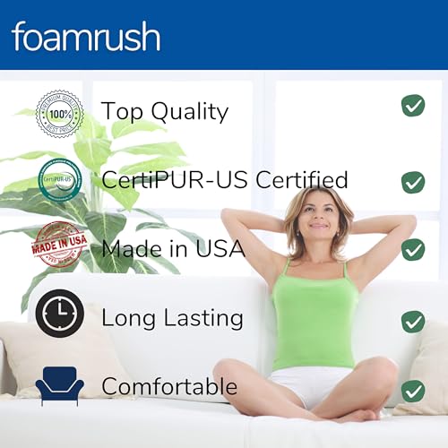 41nzodoqnnl.jpg FoamRush High Density Upholstery Foam Cushion for Dining Chairs | FoamRush Square Foam Cushion Replacement for Chair
