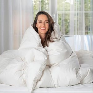 ComfyDown Goose Down White Comforter - Premium 100% Egyptian Cotton Cover King Size - All Season Washable Duvet Insert w